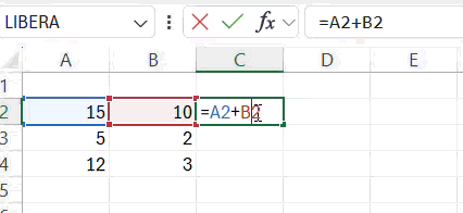 Trascinare la formula su altre celle 
